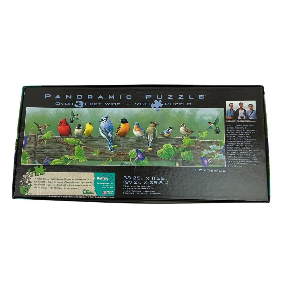 Songbirds Panoramic Puzzle 750 Pieces By Hautman Brothers Buffalo Games 38.25"x1 - Picture 5 of 10